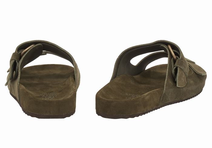 Men Ancient Greek Sandals Diogenis Slippers Dark Green | KIL1180PN