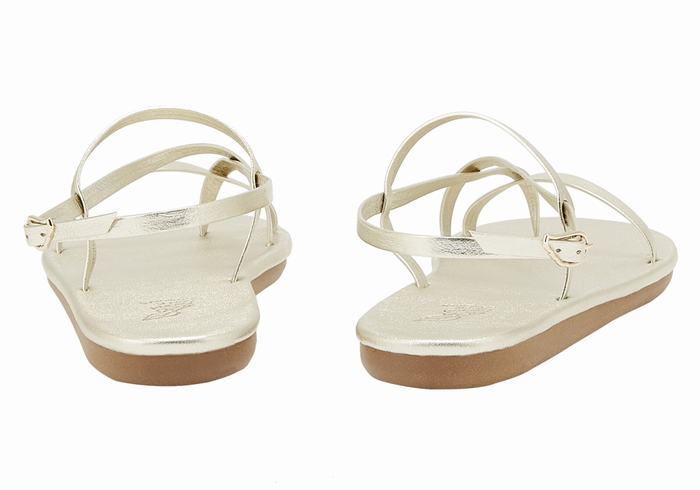 Women Ancient Greek Sandals Alethea Back-Strap Sandals Gold White | ZGB3183CI