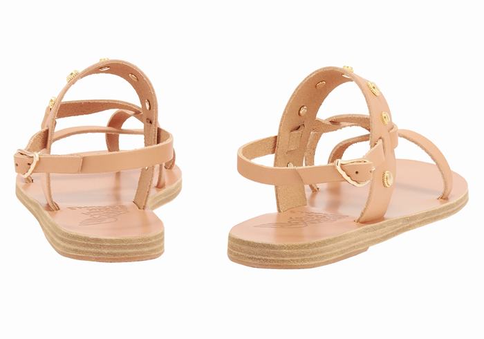 Women Ancient Greek Sandals Alethea Bee Back-Strap Sandals Beige | YYX6342PI