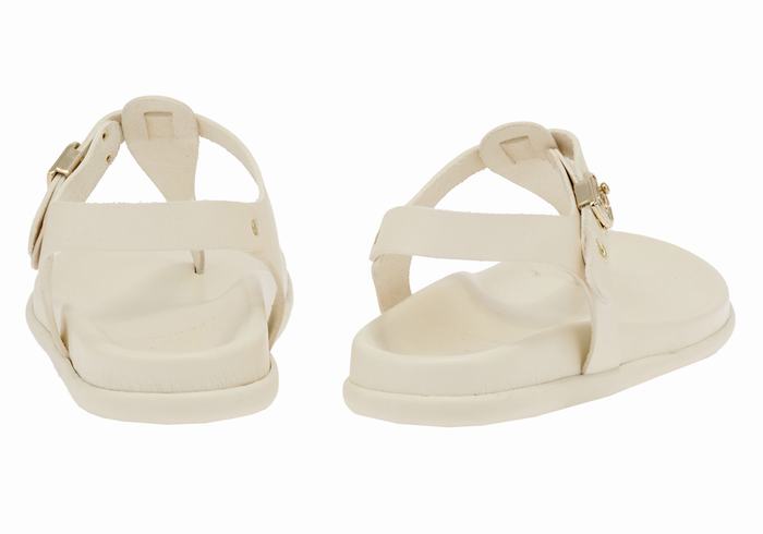 Women Ancient Greek Sandals Alki Flip Flop Back-Strap Sandals White | CXK6172CT