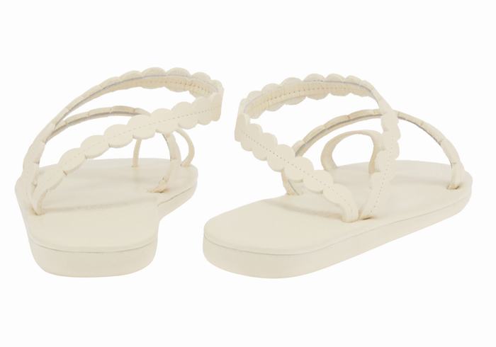 Women Ancient Greek Sandals Aura Toe-Post Sandals White | LAT8083CN