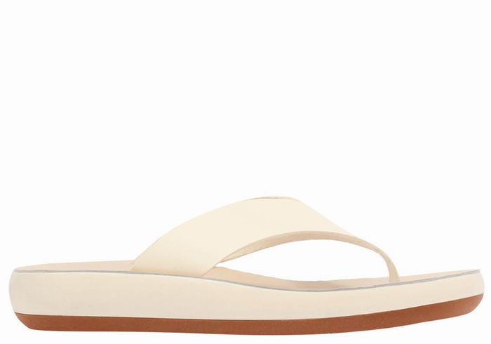 Women Ancient Greek Sandals Charys Comfort Flip Flops White | XGN4631FX