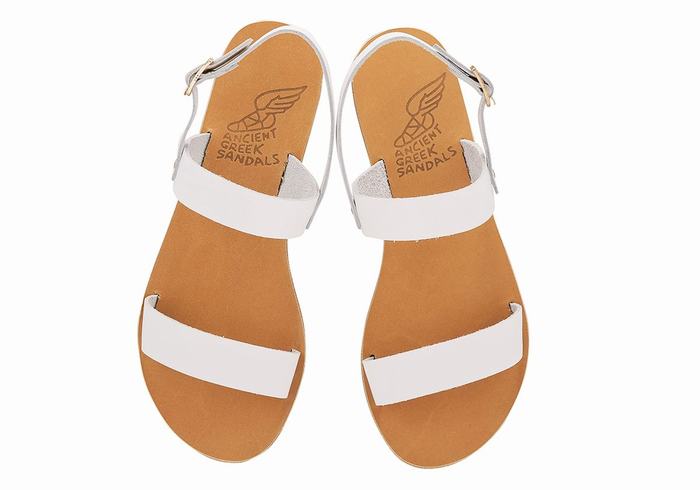 Women Ancient Greek Sandals Clio Back-Strap Sandals White | EMG9537GX