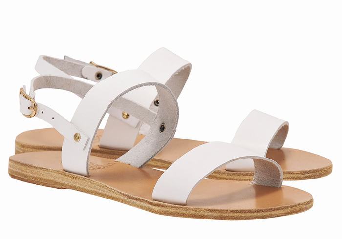 Women Ancient Greek Sandals Clio Back-Strap Sandals White | EMG9537GX