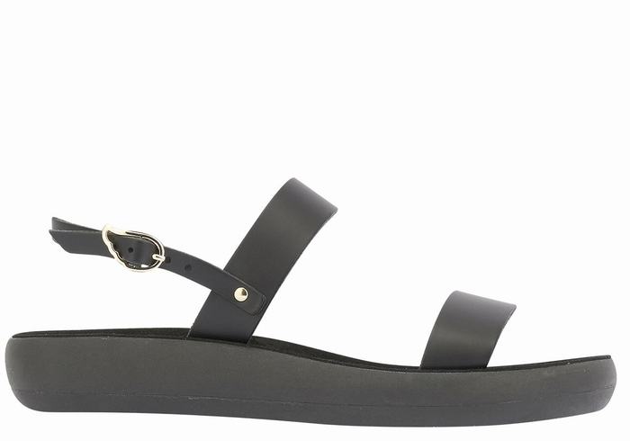 Women Ancient Greek Sandals Clio Comfort Casual Sandals Black | PDS2958AM