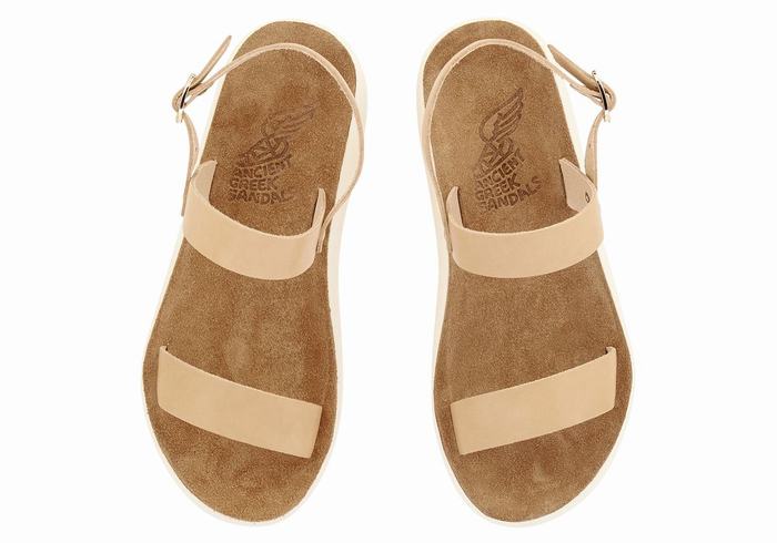 Women Ancient Greek Sandals Clio Comfort Casual Sandals Beige | LLR869PU