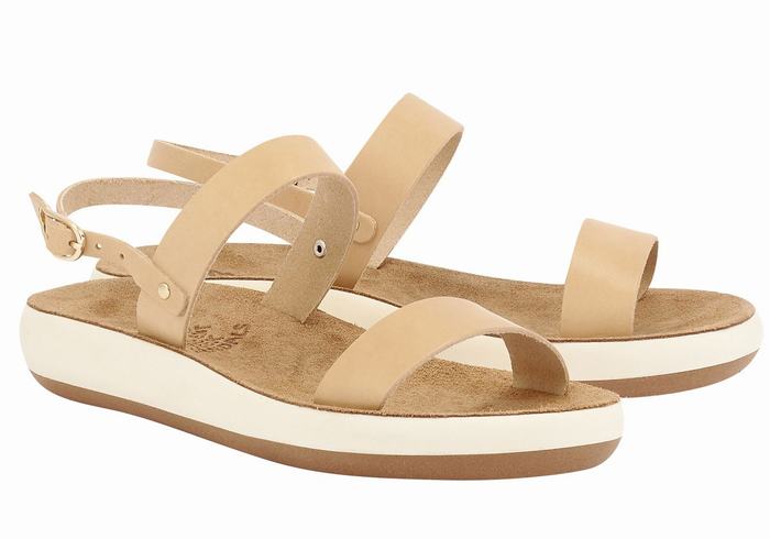 Women Ancient Greek Sandals Clio Comfort Casual Sandals Beige | LLR869PU