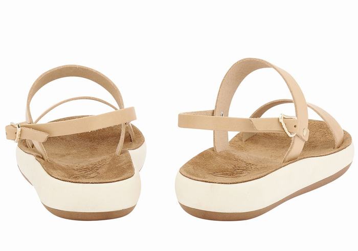 Women Ancient Greek Sandals Clio Comfort Casual Sandals Beige | LLR869PU