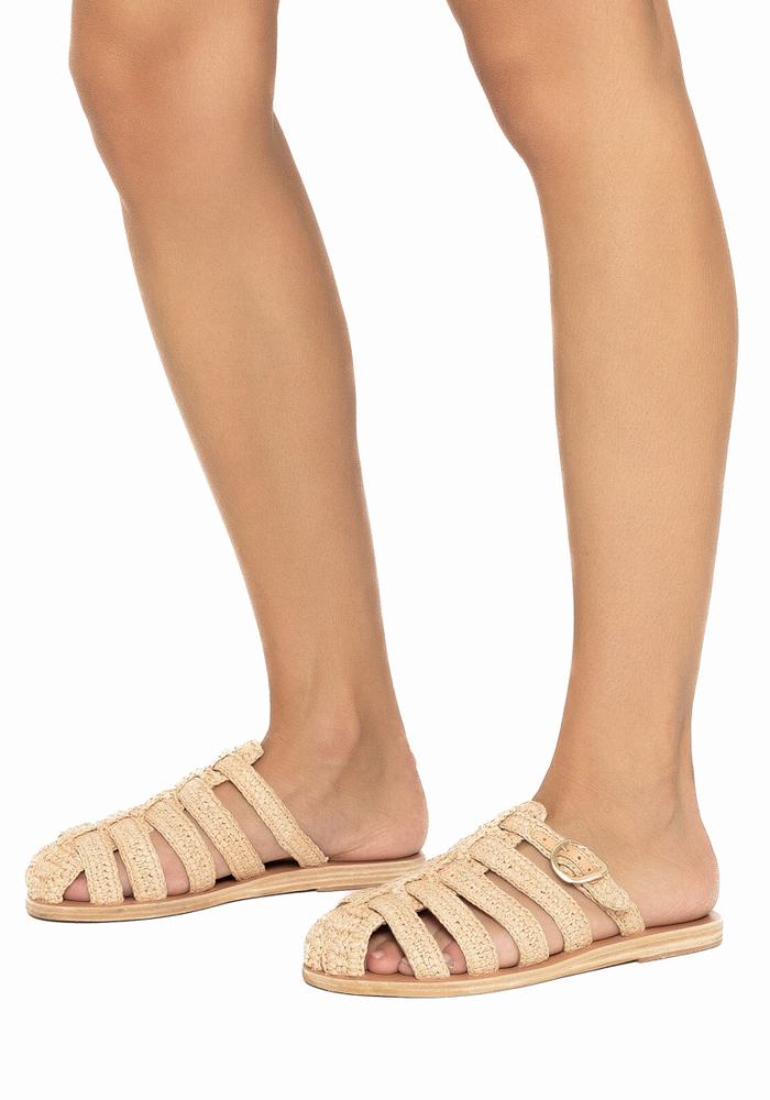 Women Ancient Greek Sandals Cosmia Fisherman Sandals Beige | NTW525YU