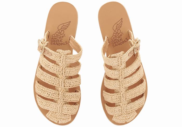 Women Ancient Greek Sandals Cosmia Fisherman Sandals Beige | NTW525YU