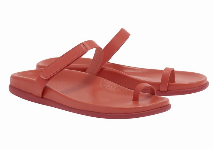 Women Ancient Greek Sandals Dokos Toe-Post Sandals Red | LGG4919DG