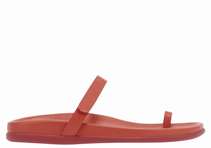 Women Ancient Greek Sandals Dokos Toe-Post Sandals Red | LGG4919DG