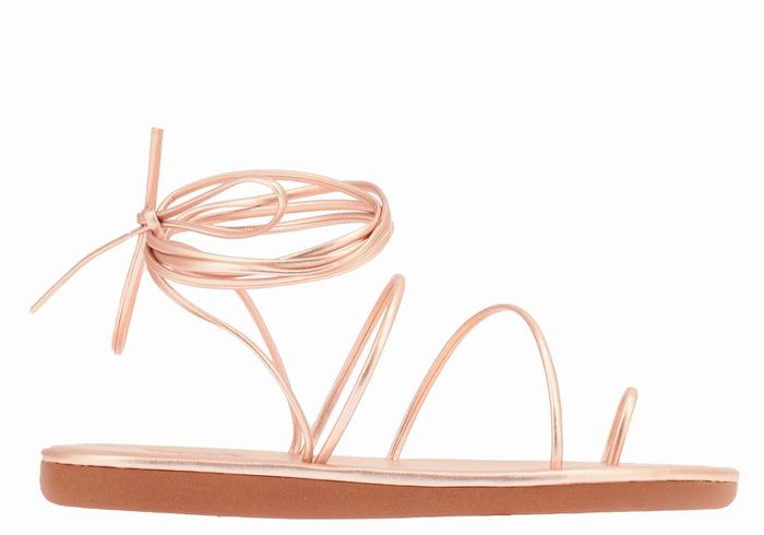 Women Ancient Greek Sandals Du Toe-Post Sandals Rose Gold | AWY153US