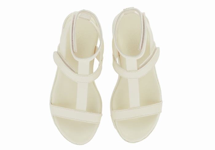 Women Ancient Greek Sandals Efrosini Leather Platform Sandals White | CLI977UN