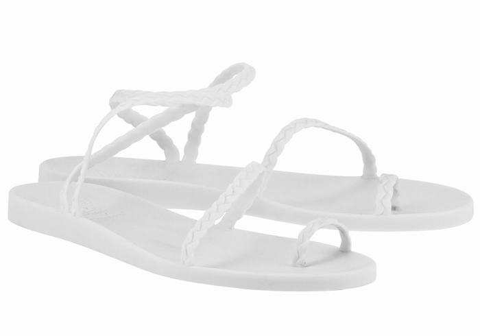 Women Ancient Greek Sandals Eleftheria Braided Sandals White | WDY5792ZH