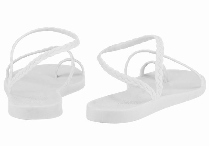 Women Ancient Greek Sandals Eleftheria Braided Sandals White | WDY5792ZH