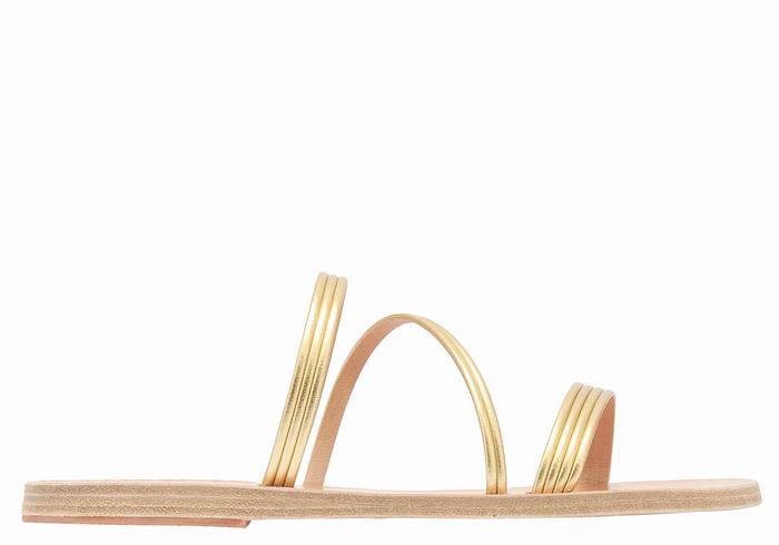 Women Ancient Greek Sandals Ermodiki Slide Sandals Gold | IXP715MU