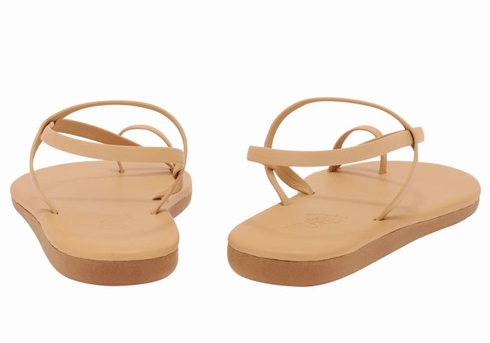 Women Ancient Greek Sandals Euterpe Toe-Post Sandals Beige | DTL4844NQ