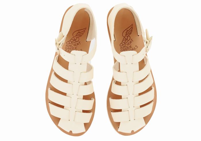 Women Ancient Greek Sandals Homeria Fisherman Sandals White | BRP6291XW