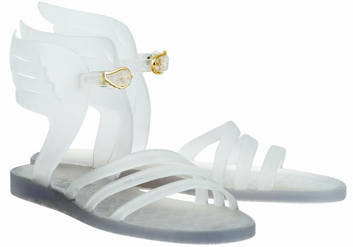 Women Ancient Greek Sandals Ikaria Ankle Strap Sandals White | KZZ462XP