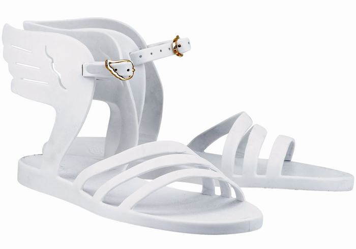 Women Ancient Greek Sandals Ikaria Ankle Strap Sandals White | SRK5112RN