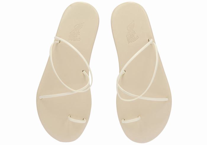 Women Ancient Greek Sandals Kansiz Toe-Post Sandals White | LBH7595CC