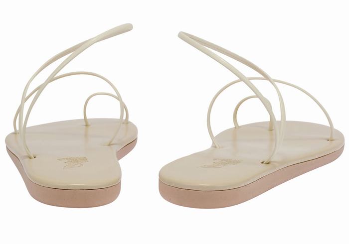 Women Ancient Greek Sandals Kansiz Toe-Post Sandals White | LBH7595CC