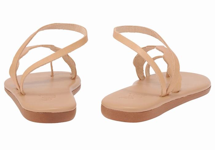 Women Ancient Greek Sandals Koralia Toe-Post Sandals Beige | HWO10093RM