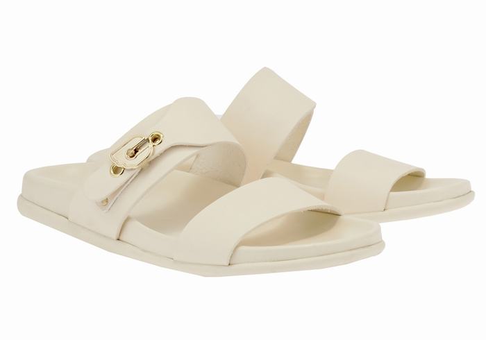 Women Ancient Greek Sandals Latria Slide Sandals White | CMP9662YV