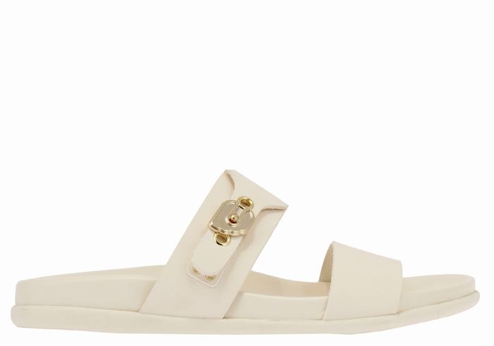 Women Ancient Greek Sandals Latria Slide Sandals White | CMP9662YV