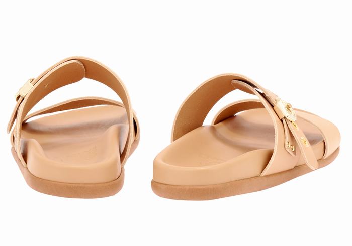 Women Ancient Greek Sandals Latria Slide Sandals Beige | USZ8348DY