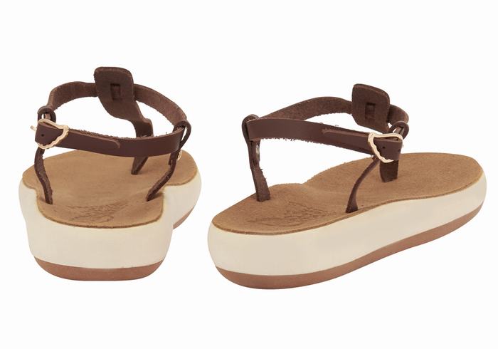 Women Ancient Greek Sandals Lito Comfort Back-Strap Sandals Coffee | WFY7165DH