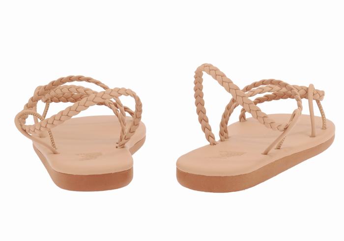 Women Ancient Greek Sandals Maya Braided Sandals Beige | KMT869NH