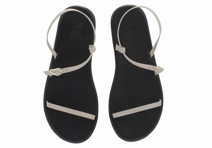 Women Ancient Greek Sandals Niove Back-Strap Sandals Grey Brown | SZX211GS