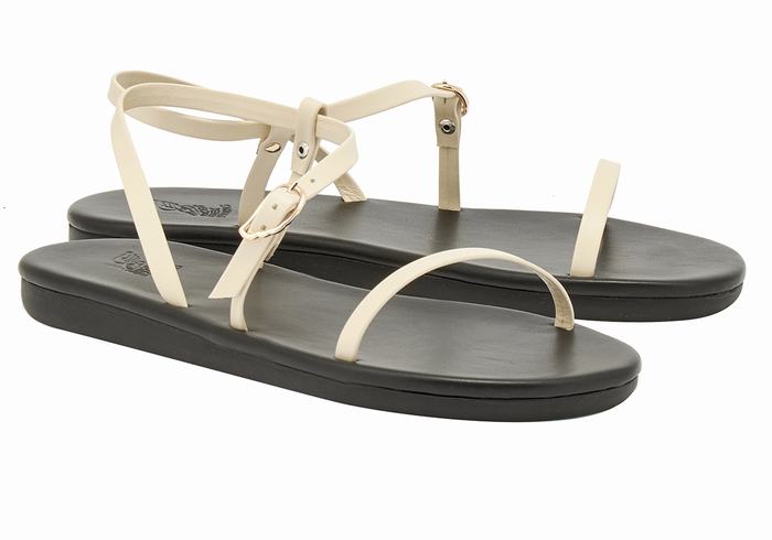 Women Ancient Greek Sandals Niove Back-Strap Sandals White | NRK3390BK