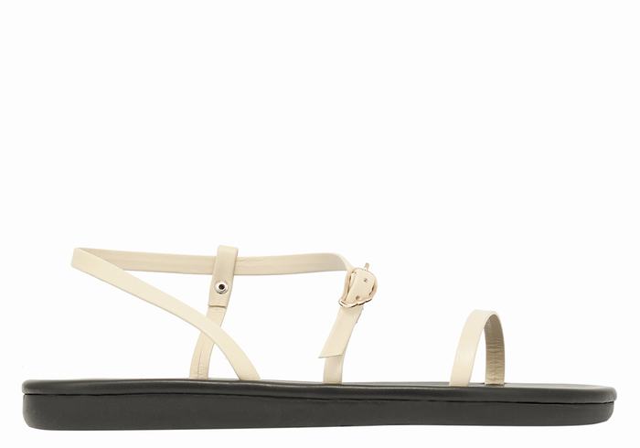 Women Ancient Greek Sandals Niove Back-Strap Sandals White | NRK3390BK