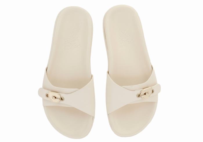 Women Ancient Greek Sandals Odi Slide Sandals White | NIY4436XK