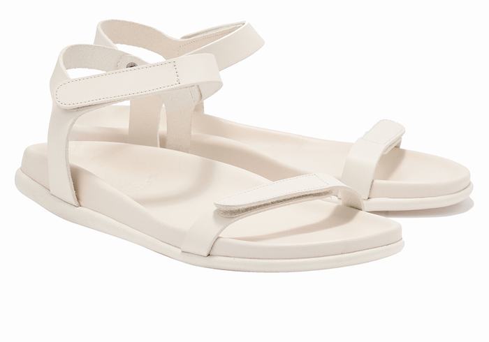 Women Ancient Greek Sandals Poros Back-Strap Sandals White | KBE7112RS