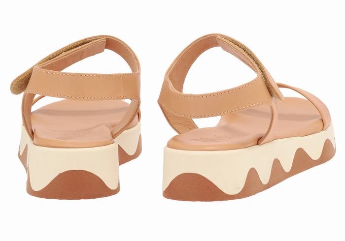 Women Ancient Greek Sandals Salamina Leather Platform Sandals Beige White | JKJ4852NC