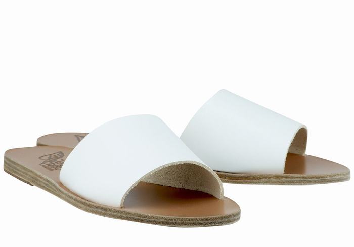 Women Ancient Greek Sandals Taygete Slide Sandals White | FCA2953TH