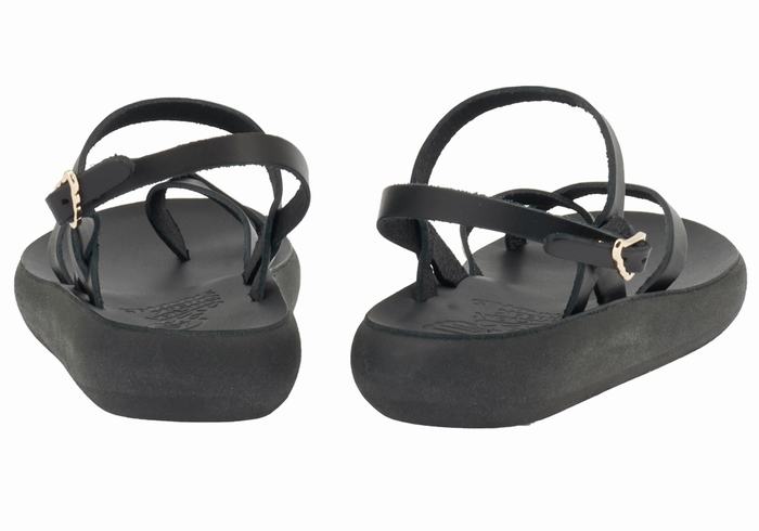 Women Ancient Greek Sandals Tereza Comfort Back-Strap Sandals Black | KCS8874MN