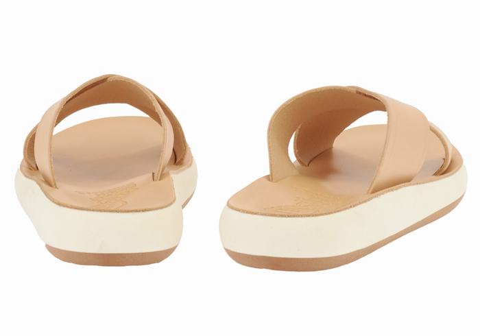 Women Ancient Greek Sandals Thais Comfort Slide Sandals Beige | AXZ1651KB