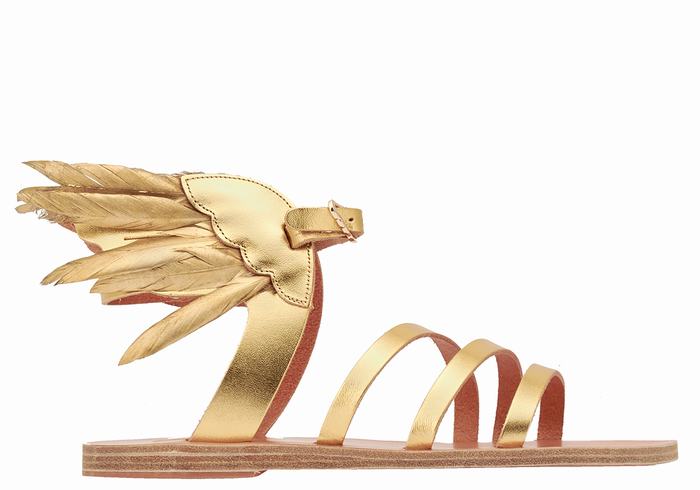 Women Ancient Greek Sandals Victory Of Samothrace Ankle Strap Sandals Gold | YNJ973UO