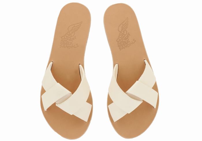 Women Ancient Greek Sandals Whitney Slide Sandals White | AUX8961HA