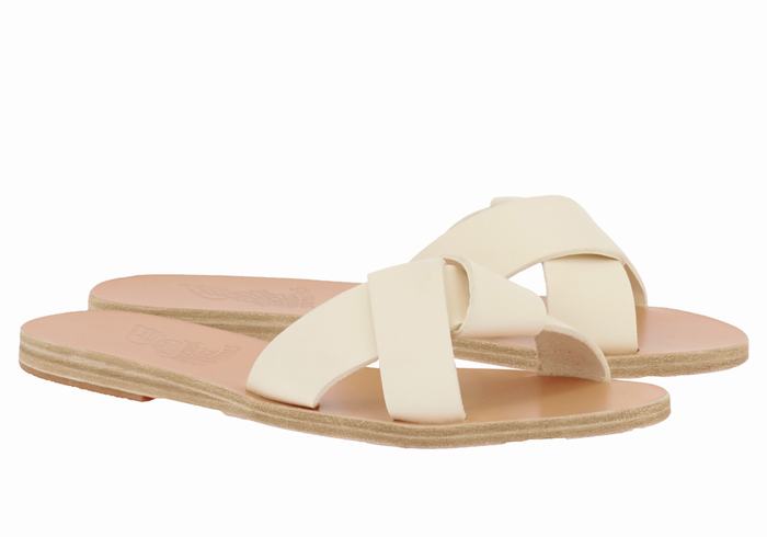 Women Ancient Greek Sandals Whitney Slide Sandals White | AUX8961HA